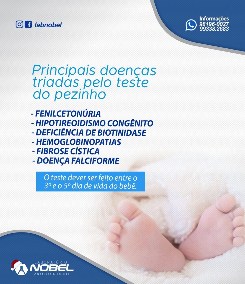 Principais doenças triadas pelo teste do pezinho